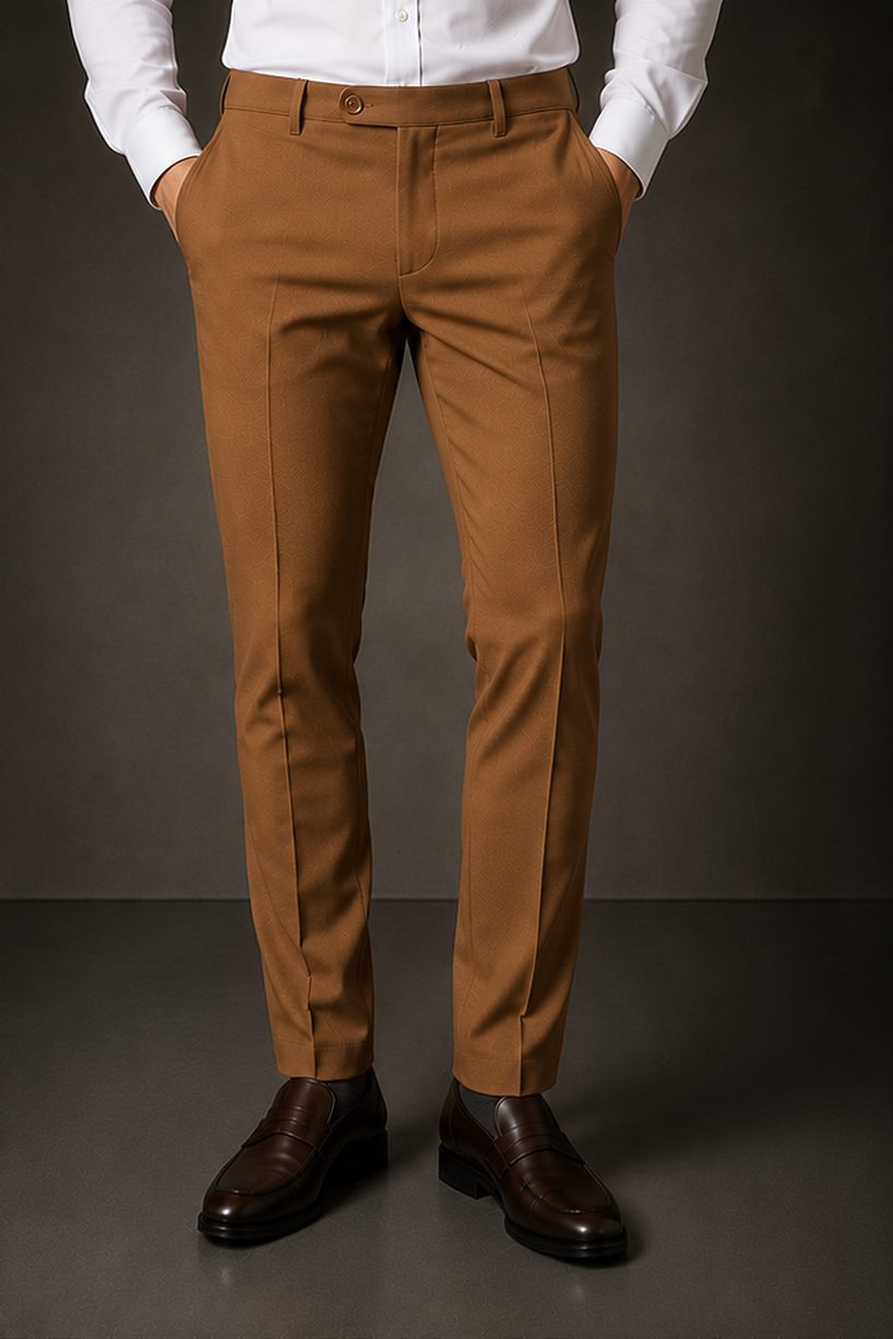 Calça Alfaiataria Signature na cor caramelo