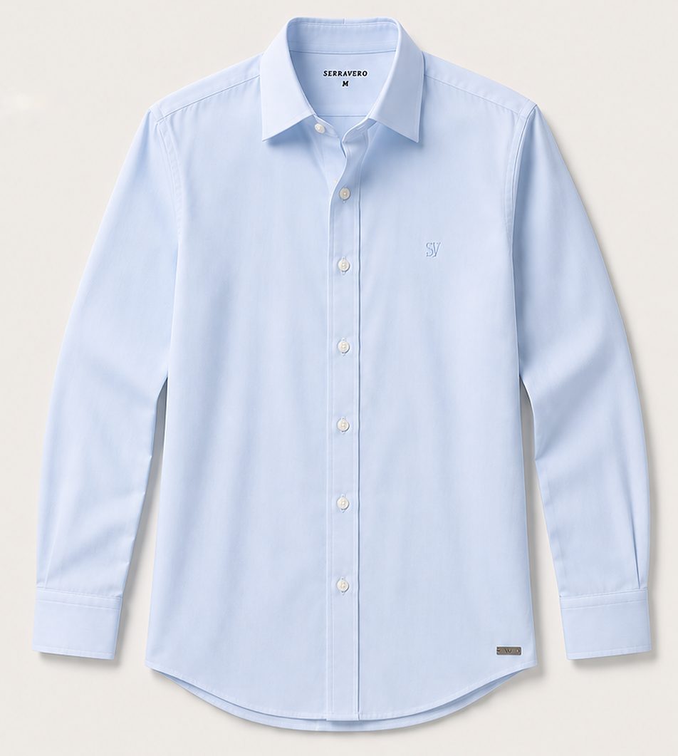 Camisa Social Easy Care na cor azul céu
