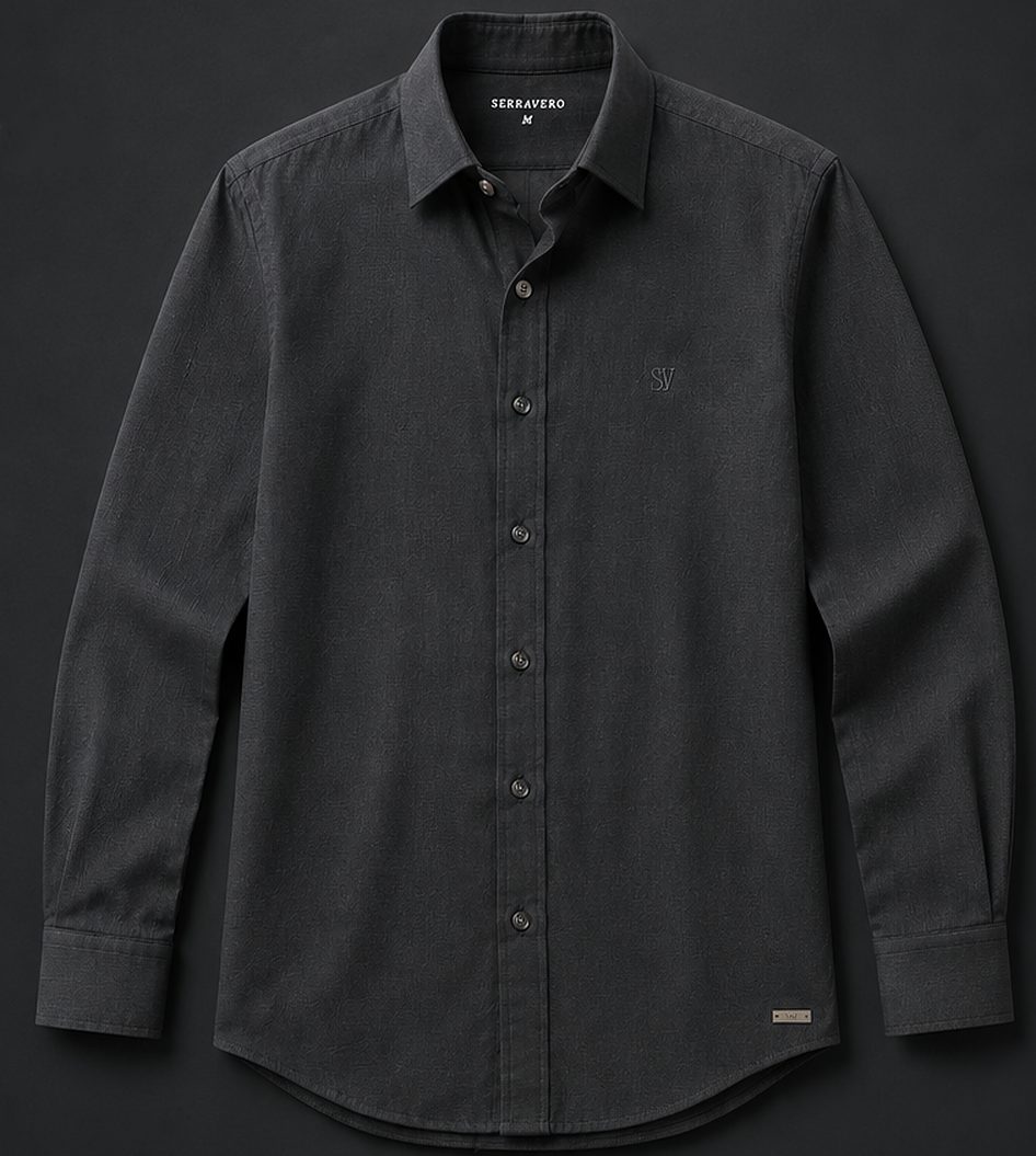 Camisa Textura Signature na cor chumbo