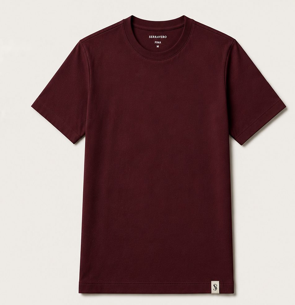 Camiseta Pima Signature na cor bordô