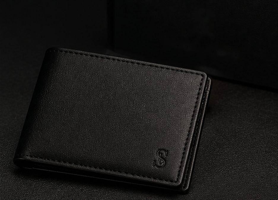 Carteira Slim Couro na cor preto