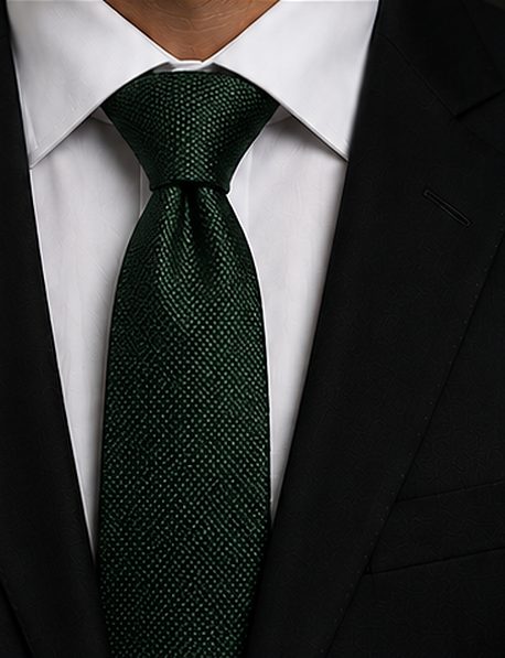Gravata Seda Texturizada na cor verde floresta, detalhe: outro