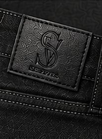 Jeans Dark Premium na cor grafite, detalhe: outro