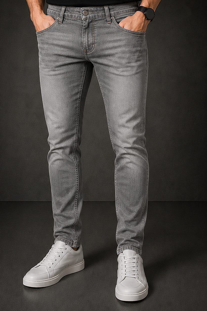 Jeans Vintage Clean na cor cinza lavado