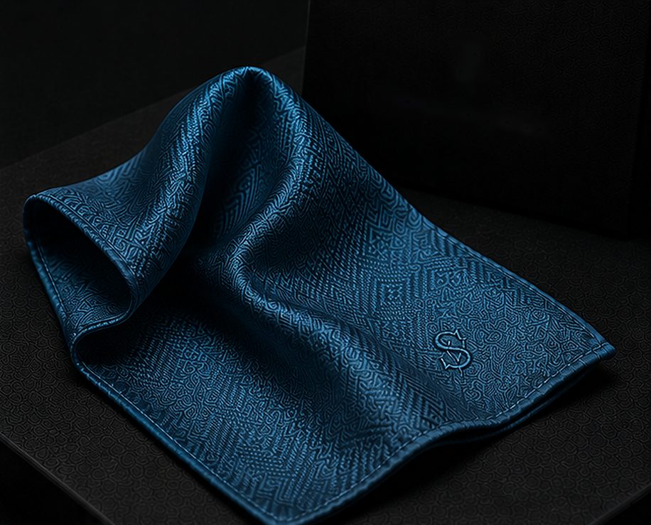 Lenço Signature na cor azul petróleo