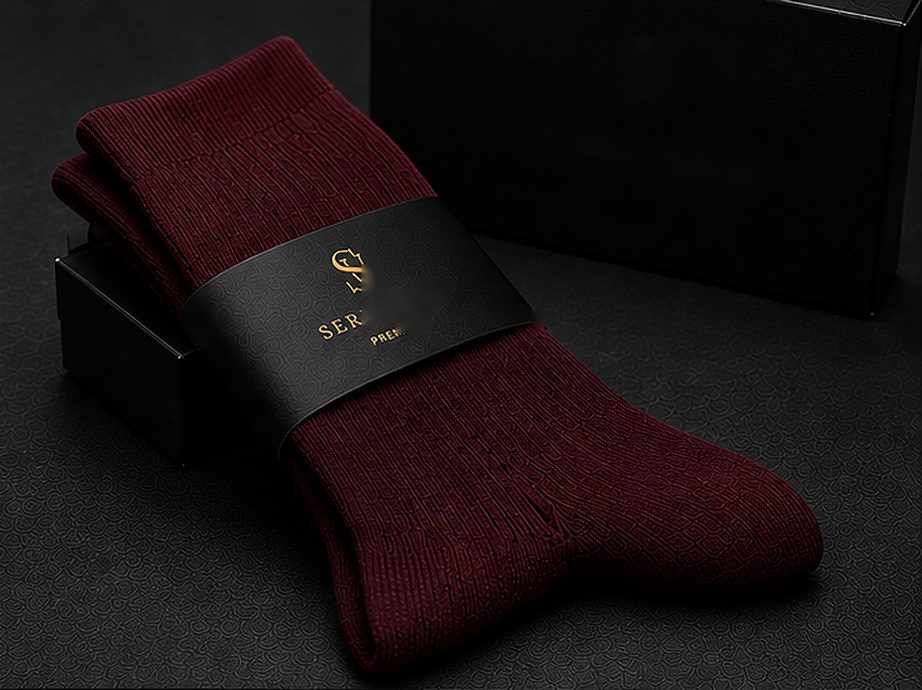 Meia Casual Premium na cor bordô
