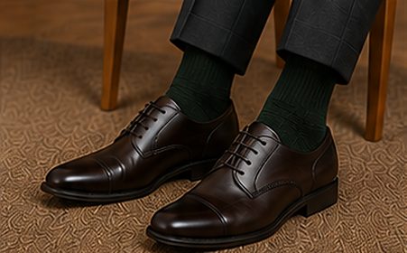 Meia Casual Premium na cor verde floresta, detalhe: outro