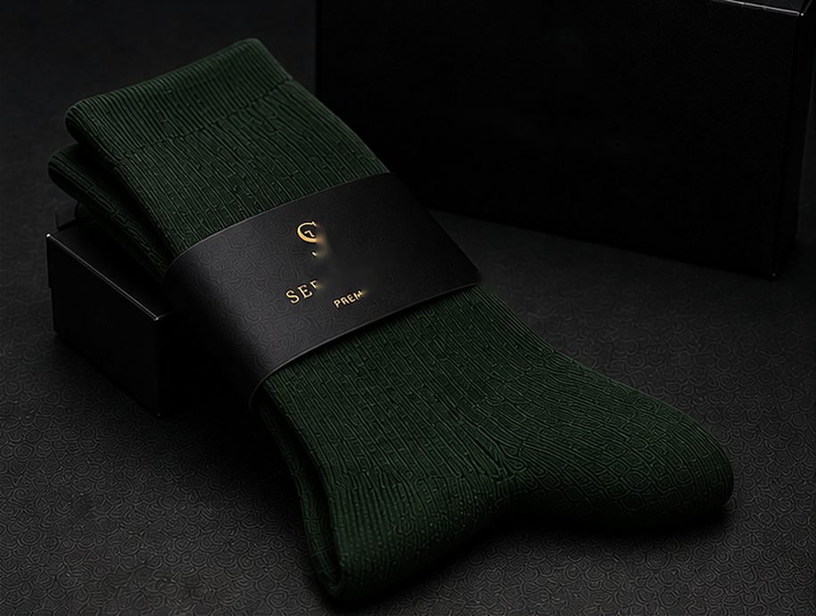 Meia Casual Premium na cor verde floresta
