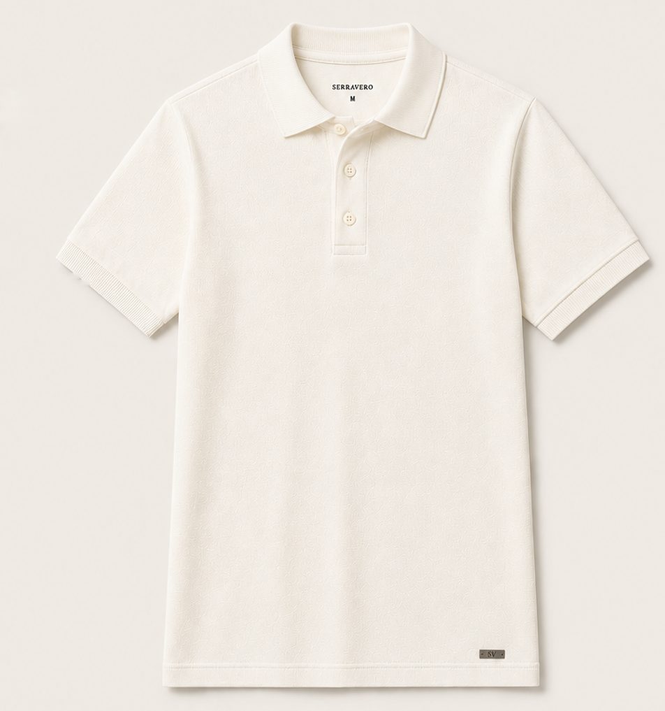 Polo Tricot Signature na cor off-white