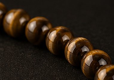 Pulseira Pedra Natural na cor olho-de-tigre, detalhe: outro
