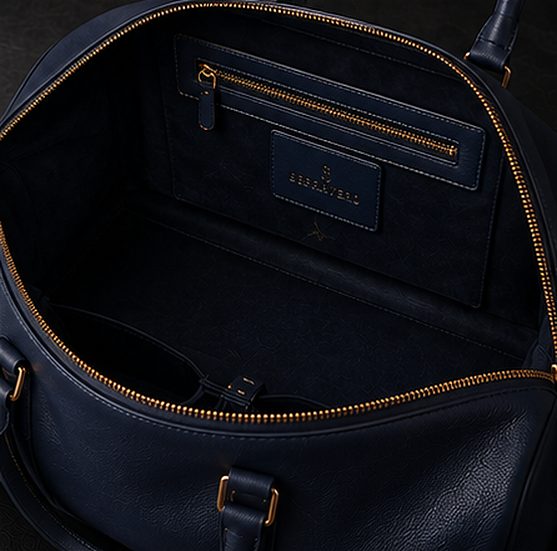 Weekender Signature na cor marinho, detalhe: outro